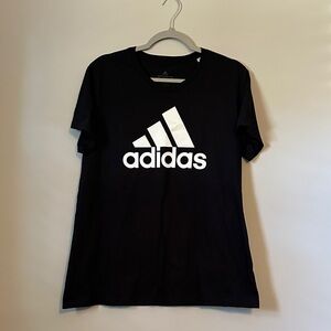 Adidas Black Tee with White Emblem
